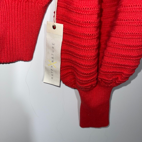 Happy X Nature Kate Hudson NWT heavy long sleeve bow tie back heavy knit sweater - Picture 3 of 10